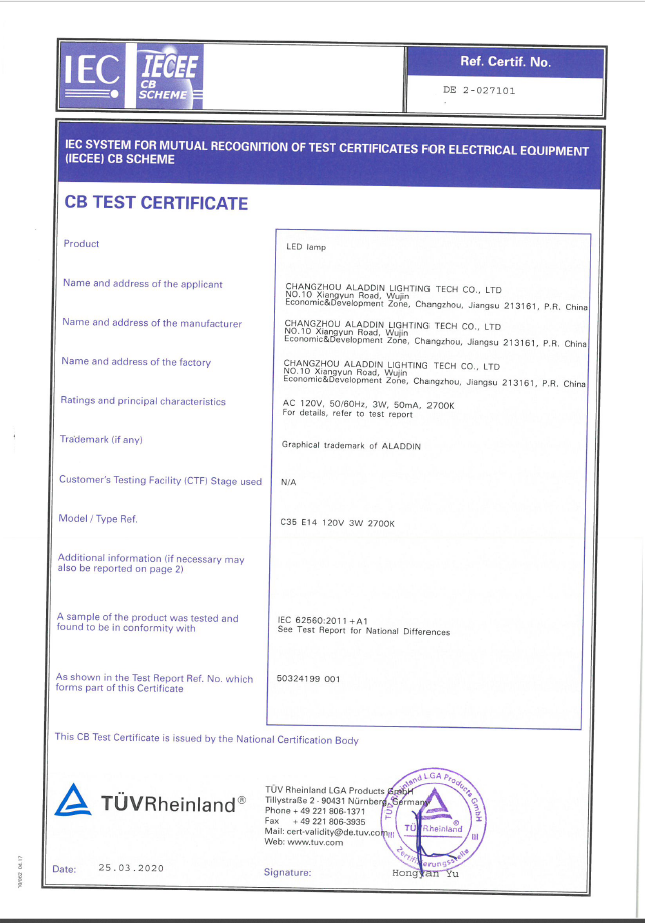 CB Certifications